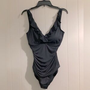 Lauren Ralph Lauren Black Swimsuit with Gold Accent